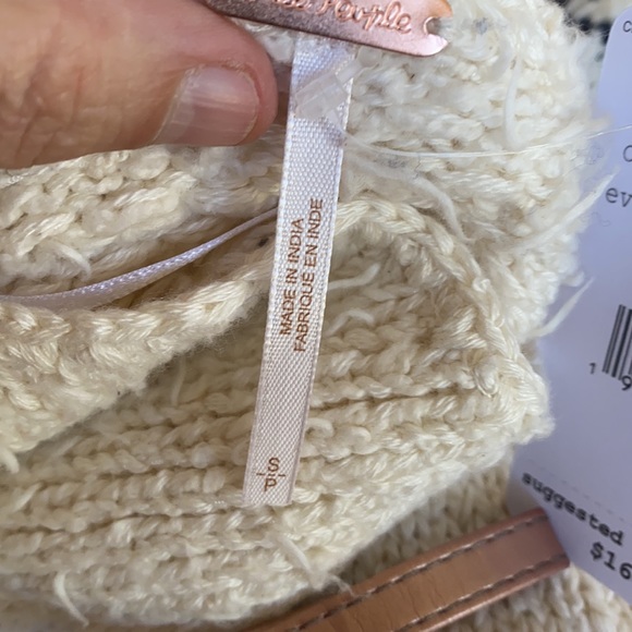 NWT Free People Evening Ivory Combo Oversize sweater small - Picture 8 of 8
